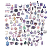 Craspire 100Pcs 100 Styles PVC Plastic Witch Magic Cartoon Stickers Sets, Waterproof Adhesive Decals for DIY Scrapbooking, Photo Album Decoration, Mixed Patterns, 33~81.5x32~44x0.2mm, 1pc/style