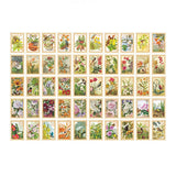 Craspire 100Pcs 50 Styles Autumn Themed Stamp Decorative Stickers, Paper Self Stickers, for Scrapbooking, Diary Stationery, Bird Pattern, 50x35mm, 2pcs/style