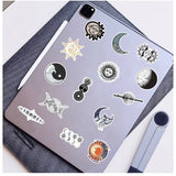 Craspire 50Pcs The Sun and Moon Planet Stickers, for Laptop Scrapbook Phone Notebooks Diary, Moon Pattern, 40~60mm, 50pcs/set