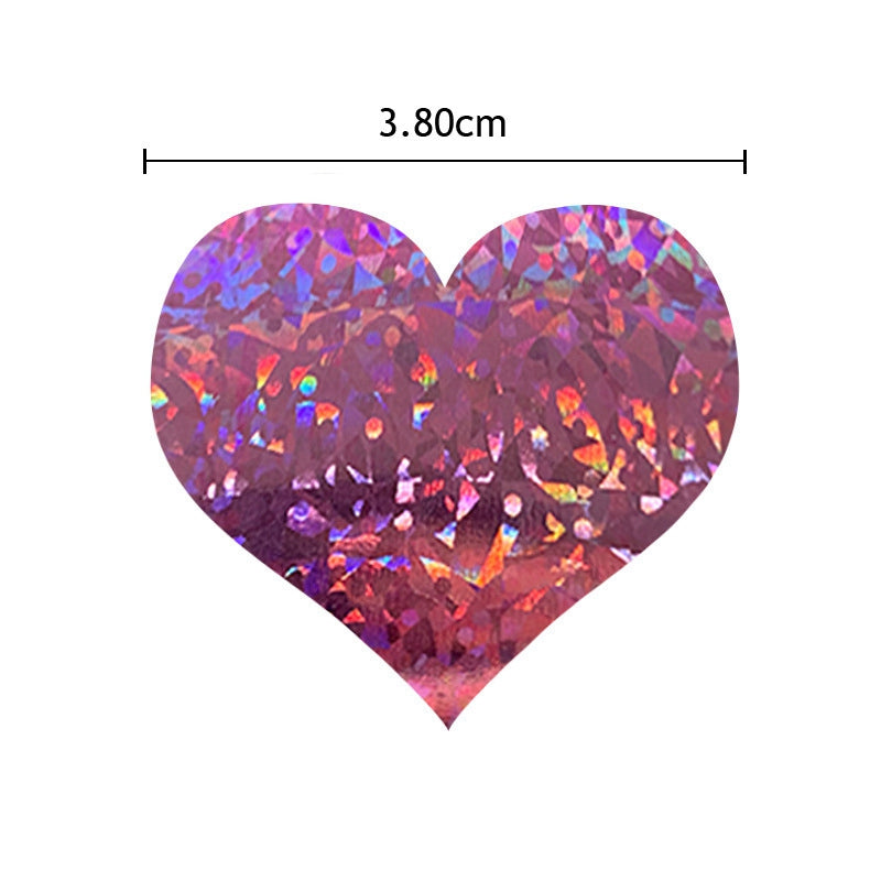 500pcs Colorful Glitter Heart Stickers 1 inch Laser Decorative Labels  Valentine's Day Love Decoration For Wedding