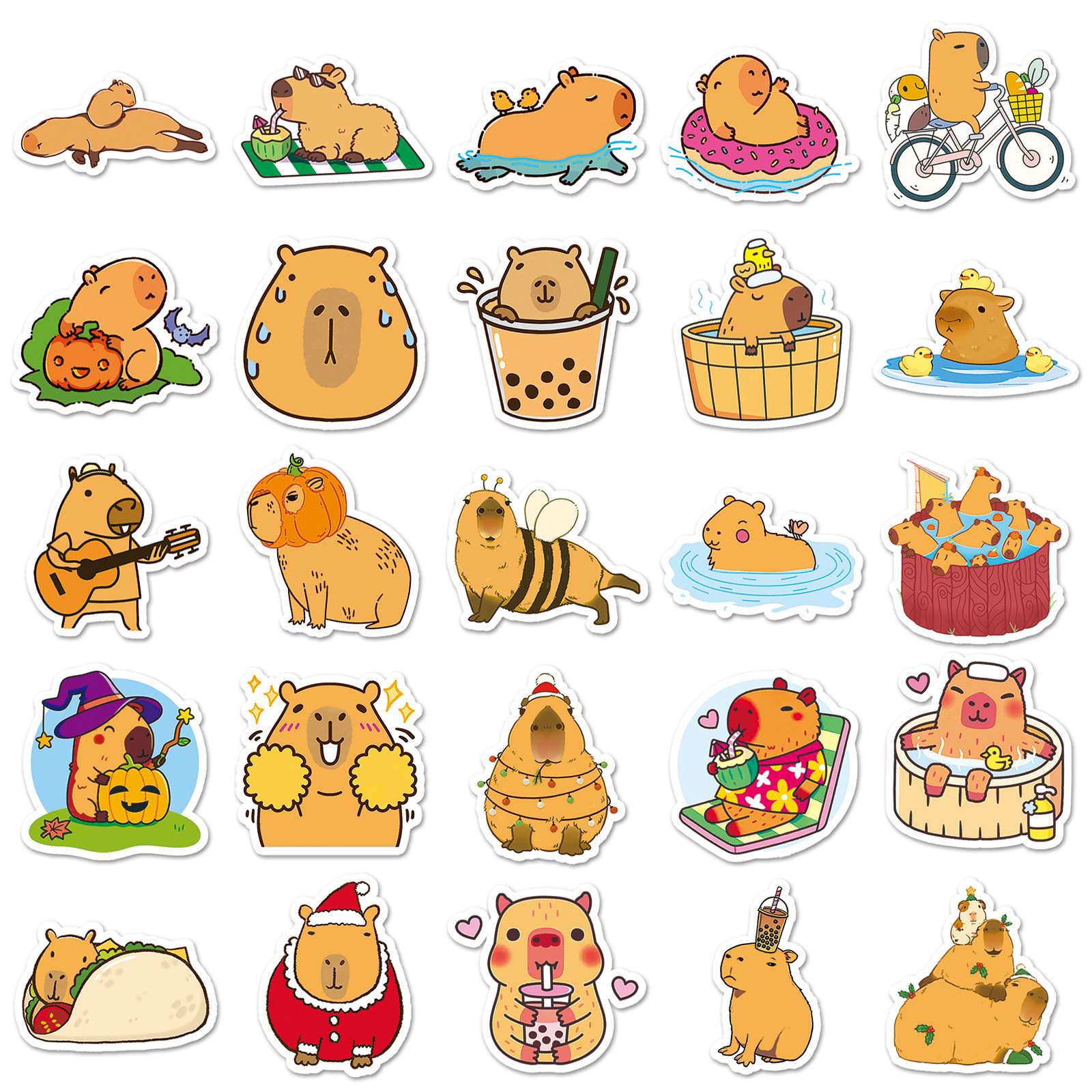 50 Pcs Kawaii Rilakkuma Stickers Luggage Skateboard Animal Sticker