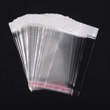 1000 Bag Pearl Film Cellophane Bags, OPP Material, Self-Adhesive Sealing, with Hang Hole, Clear, 15x7cm, Hole: 6mm, Unilateral Thickness: 0.025mm, Inner Measure: 9.5x5cm