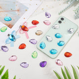 Craspire 80Pcs 8 Colors Extra Large Jewelry Sticker, Acrylic Rhinestone Stick-On Cabochon, with Self Adhesive, Faceted, Teardrop, Mixed Color, 2.5x1.8x0.5cm, 10pcs/color