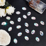 Craspire 80Pcs Extra Large Jewelry Sticker, Acrylic Rhinestone Stick On Cabochon, with Self Adhesive, Oval, Faceted, Crystal AB, 18x25x4.5mm