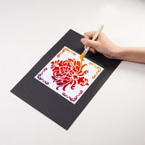 CRASPIRE Plastic Drawing Painting Stencils Templates, Floral, White, 15x15x0.02cm, 16pcs/set