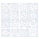 CRASPIRE Plastic Drawing Painting Stencils Templates, Floral, White, 15x15x0.02cm, 16pcs/set