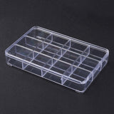 1 pcs Plastic Bead Storage Containers, 12 Compartments, Clear, 23x15x3.5cm