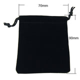 200 pc Velvet Jewelry Bags, Black, 90x70mm