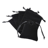 200 pc Velvet Jewelry Bags, Black, 105x90mm