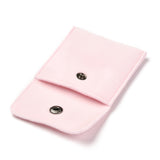 10 pc Square Velvet Jewelry Bags, with Snap Fastener, Pink, 7x7x0.95cm