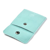 10 pc Square Velvet Jewelry Bags, with Snap Fastener, Turquoise, 10x10x1cm