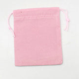 100 pc Velvet Cloth Drawstring Bags, Jewelry Bags, Christmas Party Wedding Candy Gift Bags, Hot Pink, 7x5cm