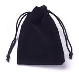 100 pc Velvet Cloth Drawstring Bags, Jewelry Bags, Christmas Party Wedding Candy Gift Bags, Black, 7x5cm