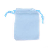 100 pc Velvet Cloth Drawstring Bags, Jewelry Bags, Christmas Party Wedding Candy Gift Bags, Light Sky Blue, 9x7cm