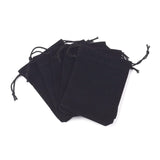 100 pc Velvet Cloth Drawstring Bags, Jewelry Bags, Christmas Party Wedding Candy Gift Bags, Black, 9x7cm