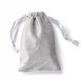 50 pc Velvet Jewelry Drawstring Bags, with Satin Ribbon, Rectangle, Silver, 15x10x0.3cm