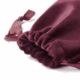 50 pc Velvet Jewelry Drawstring Bags, with Satin Ribbon, Rectangle, FireBrick, 15x10x0.3cm