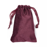 50 pc Velvet Jewelry Drawstring Bags, with Satin Ribbon, Rectangle, FireBrick, 15x10x0.3cm