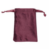 50 pc Velvet Jewelry Drawstring Bags, with Satin Ribbon, Rectangle, FireBrick, 15x10x0.3cm