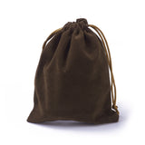 20 pc Velvet Packing Pouches, Drawstring Bags, Coffee, 15~15.2x12~12.2cm