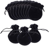 30 pc 200pcs Velvet Jewelry Bag, Black, 90x70mm