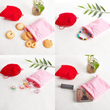 1 Set 18 Pcs Velvet Bags, Drawstring Jewelry Pouches Rectangle Gift Bags for Wedding, Candy Bags, Party Favors, 12x10cm