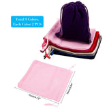 1 Set 18 Pcs Velvet Bags, Drawstring Jewelry Pouches Rectangle Gift Bags for Wedding, Candy Bags, Party Favors, 12x10cm