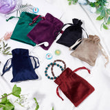 1 Set 12Pcs 6 Colors Velvet Bags Drawstring Jewelry Pouches, Candy Pouches, for Wedding Shower Birthday Party, Mixed Color, 12x9cm, 2pcs/color