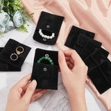 12 pc 12 Pcs Velvet Jewelry Pouches with Snap Button, Black Velvet Jewelry Storage Bags Luxury Gift Bag for Candy Gift and Jewelry Necklace Bracelet Packing, 7x7cm