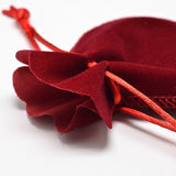 100 pc Velvet Bags Drawstring Jewelry Pouches, for Party Wedding Birthday Candy Pouches, FireBrick, 10x8cm