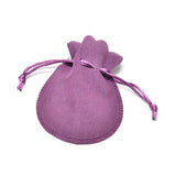 100 pc Velvet Bags Drawstring Jewelry Pouches, for Party Wedding Birthday Candy Pouches, Plum, 16x13cm