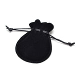 100 pc Velvet Bags Drawstring Jewelry Pouches, for Party Wedding Birthday Candy Pouches, Black, 16x13cm