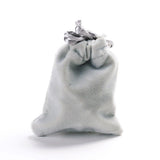 100 pc Rectangle Velours Jewelry Bags, Light Grey, 8.8x7cm