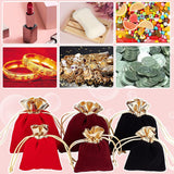 1 Set Velvet Gift Bags 24pcs Drawstring Bag Jewelry Pouches Wedding Favors Bag Advent Calendar Bags for Jewelry Candy Wedding Party Shower Birthday Christmas 2.7x3.9/3.9x4.7 Inch 6 Style