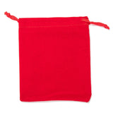 50 pc Rectangle Velvet Pouches, Gift Bags, Red, 12x10cm