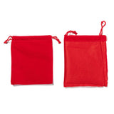 50 pc Rectangle Velvet Pouches, Gift Bags, Red, 12x10cm