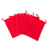 50 pc Rectangle Velvet Pouches, Gift Bags, Red, 12x10cm