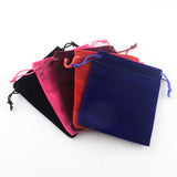 250 pc Rectangle Velvet Pouches, Gift Bags, Mixed Color, 12x10cm