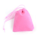 50 pc Rectangle Velvet Pouches, Gift Bags, Pink, 15x10cm