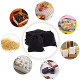 50 pc Rectangle Velvet Pouches, Candy Gift Bags Christmas Party Wedding Favors Bags, Black, 9x7cm