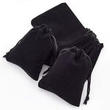 50 pc Rectangle Velvet Pouches, Candy Gift Bags Christmas Party Wedding Favors Bags, Black, 9x7cm