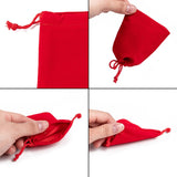 50 pc Rectangle Velvet Pouches, Gift Bags, Red, 9x7cm