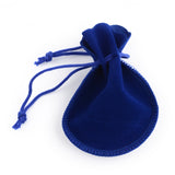 100 pc Gourd Velvet Bags, Medium Blue, 12x9cm