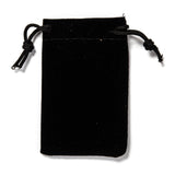 50 pc Rectangle Velvet Pouches, Gift Bags, Black, 7x5cm