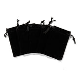 50 pc Rectangle Velvet Pouches, Gift Bags, Black, 7x5cm