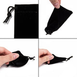 50 pc Rectangle Velvet Pouches, Gift Bags, Black, 7x5cm