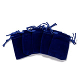 50 pc Rectangle Velvet Pouches, Gift Bags, Dark Blue, 7x5cm
