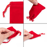 50 pc Rectangle Velvet Pouches, Gift Bags, Red, 7x5cm