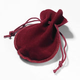200 pc Velvet Bags, Calabash Shape Drawstring Jewelry Pouches, Medium Violet Red, 9x7cm