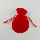 200 pc Velvet Bags, Calabash Shape Drawstring Jewelry Pouches, Red, 9x7cm